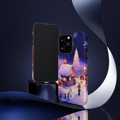 Christmas Homes in the Snow - Impact Resistant Phone Case